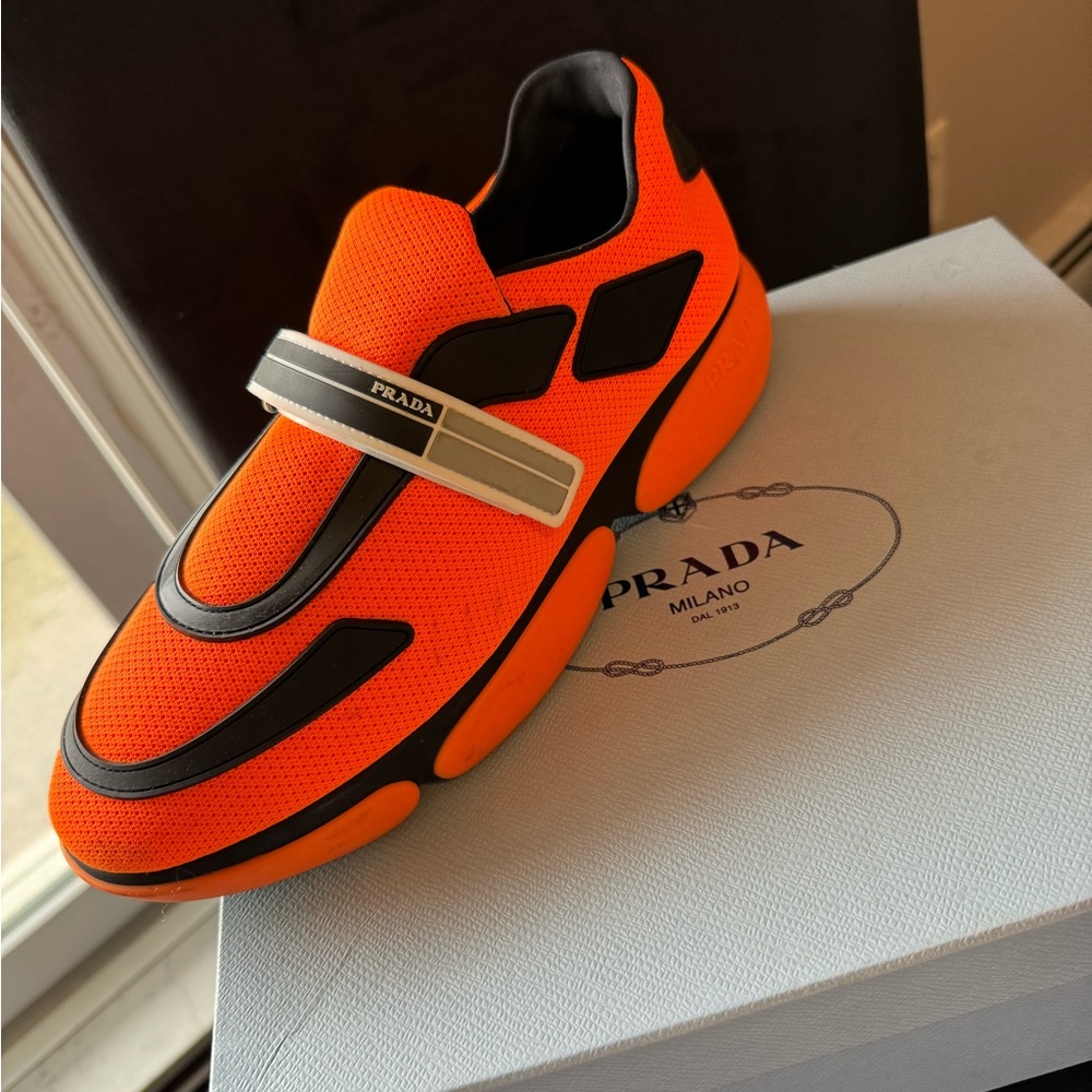 Orange Prada sneakers - Picture 2 of 3